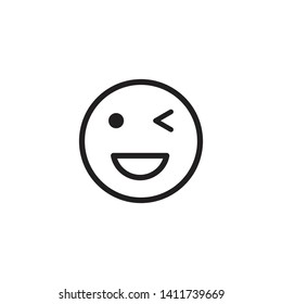 Smile / Laugh Emoticon Icon Vector - Vector