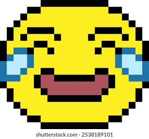 Smile laughter, 8-bit, pixel, vector illustration