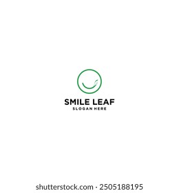 Smile leaf logo design logo template