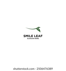 Smile leaf logo design logo template