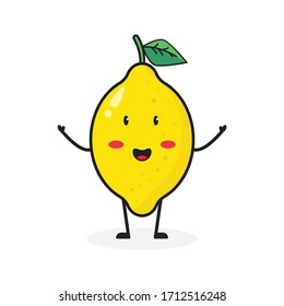 Smile Lemon Fruit Cute Character Mascot Stock Vector (Royalty Free ...