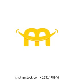 Smile Letter M Logo Vector