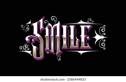 SMILE lettering custom style design