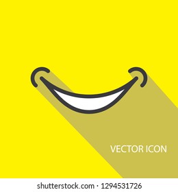 Smile, Line Sign, Icon Vector