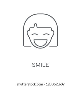 Smile linear icon. Smile concept stroke symbol design. Thin graphic elements vector illustration, outline pattern on a white background, eps 10.