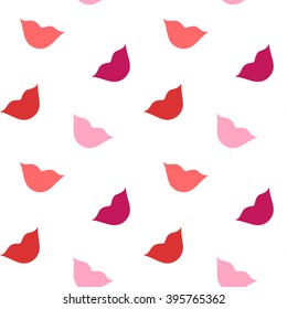 smile lips pattern seamless on the white background