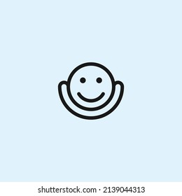 smile logo design vector silhouette illustration
