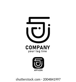 Smile logo monogram abstarct monogram logo design template. Logo can be used for icon, brand, identity, app, and business company design vector