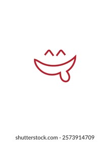 Smile logo with tongue, Vector illustration