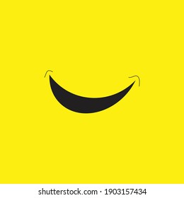 Vector de logo de sonrisa en fondo amarillo 