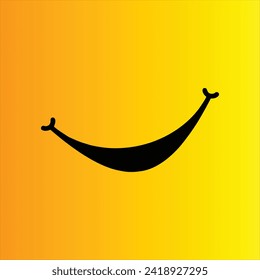 Smile logo vector in yellow background