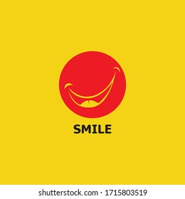 Smile logo in yellow background vector