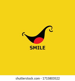 Smile Logo In Yellow Background Vector