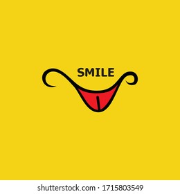 Logo de sonrisa en vector de fondo amarillo