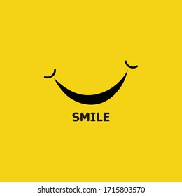 Smile Logo In Yellow Background Vector