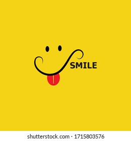 Smile logo in yellow background vector