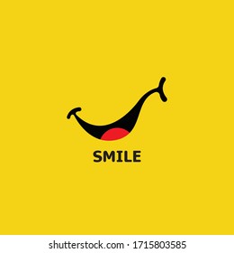 Smile Logo In Yellow Background Vector