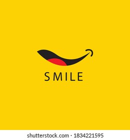 Smile logo in yellow background vector