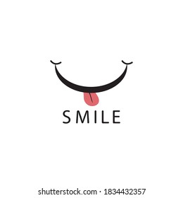 Smile logo in yellow background vector