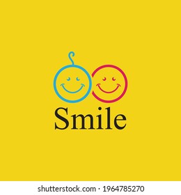 Smile logo in yellow background vector