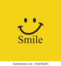 Smile logo in yellow background vector