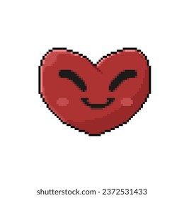 smile love character in pixel art style