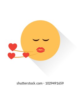 smile in love emoticon icon hearts emoji face design flat art image