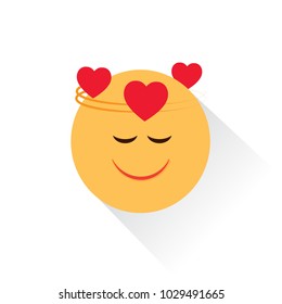 smile in love emoticon icon hearts emoji face design flat art image