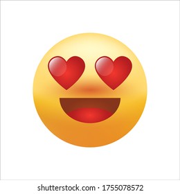 smile with love eyeball emotion icon vector isolated on white background eps10