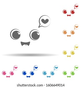 Smile love face in multi color style icon. Simple thin line, outline vector of smile icons for ui and ux, website or mobile application