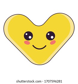 Smile Love Kawaii expression cute character funny and emoticon theme Vector illustration