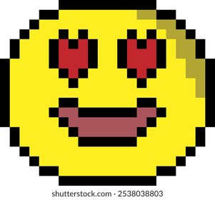 Smile, love, vector illustration, 8-bit, new, emoji pixel, 10EPS