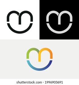 Logotipo de resumen de letra Smile M