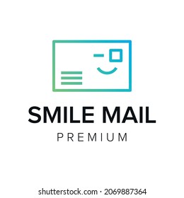 smile mail logo icon vector template