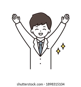 Smile male pharmacist doctor illustration