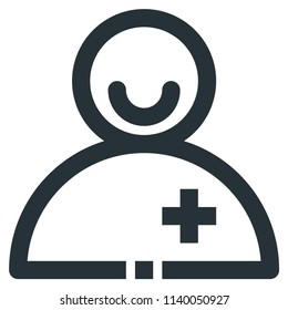 Smile Man Vector Line Icon 32x32 Pixel Perfect. Editable 2 Pixel Stroke Weight. Medical Health Icon for Website Mobile App Presentation