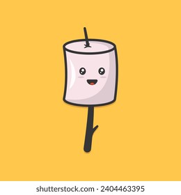 sonrisa marshmallow icono logo diseño de ilustración vectorial, simple ilustración vectorial de postre