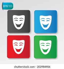 Smile mask buttons,vector
