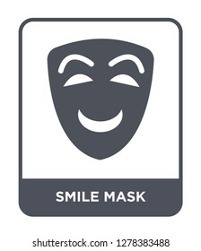smile mask icon vector on white background, smile mask trendy filled icons from Cinema collection, smile mask vector illustration