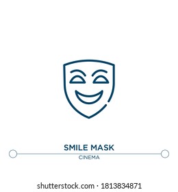 icono vector de contorno de máscara de sonrisa. ilustración de elemento simple. icono de contorno de máscara de sonrisa de concepto de cine editable. se puede usar para web y móvil
