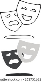Smile mask and sad mask Vector