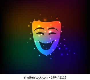 Smile mask symbol,Rainbow vector