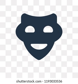 Smile Mask vector icon isolated on transparent background, Smile Mask transparency concept can be used web and mobile