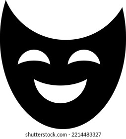 Icono vectorial de máscara de sonrisa en fondo blanco. Máscara de sonrisa vectorial plana símbolo símbolo de la colección de cine moderno para el concepto móvil y el diseño de aplicaciones web..eps
