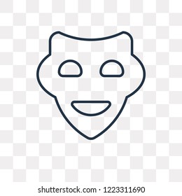 Smile Mask vector outline icon isolated on transparent background, high quality linear Smile Mask transparency concept can be used web and mobile