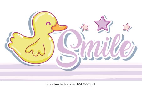 Smile message with cute cartoon