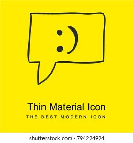 Smile in message sketched speech bubble bright yellow material minimal icon or logo design