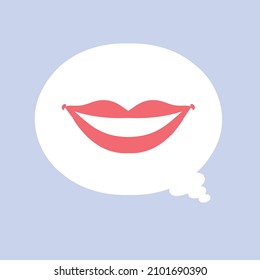 smile message vector graphics pink lips