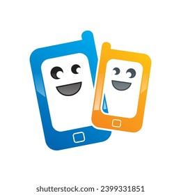 sonrisa logotipo vectorial de teléfono móvil