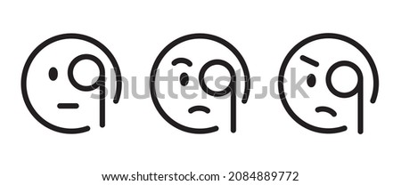 Smile with monocle. icon face shown wearing a monocle, emoji flat icon